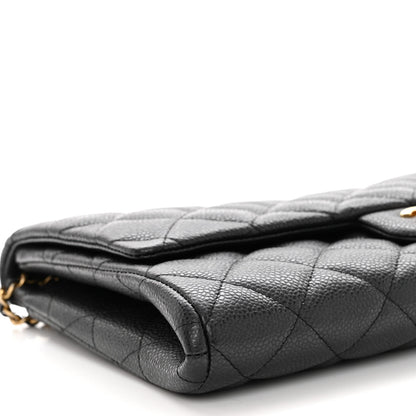 Chanel Caviar Quilted Clutch With Chain Flap Black 9 of 10
