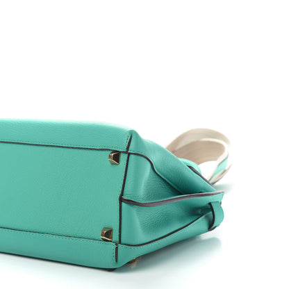 MCM Grained Calfskin Medium Milla Convertible Backpack Oasis Green 7 of 11