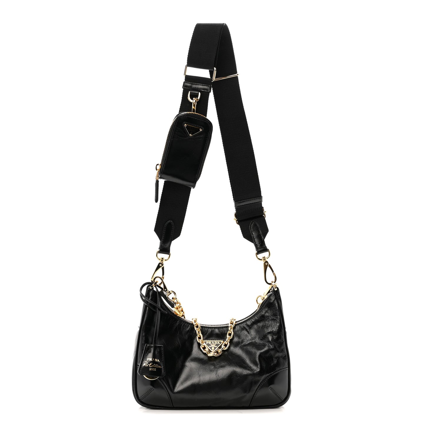 Soft Lux Calfskin Re-Edition 2005 Shoulder Bag Black