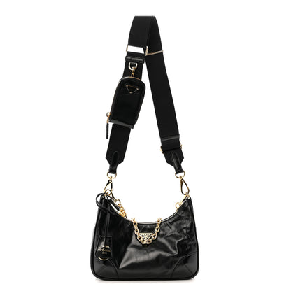 Prada Soft Lux Calfskin Re-Edition 2005 Shoulder Bag Black 1 of 11