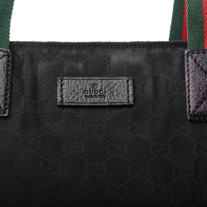 Gucci Nylon Monogram Large Web Handle Vertical Tote Black 10 of 11