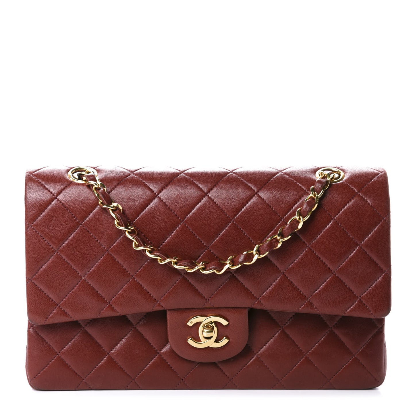 Lambskin Quilted Small Double Flap Red