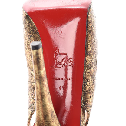 Christian Louboutin Ostrich No Prive 120 Pumps 41 Gold 8 of 14