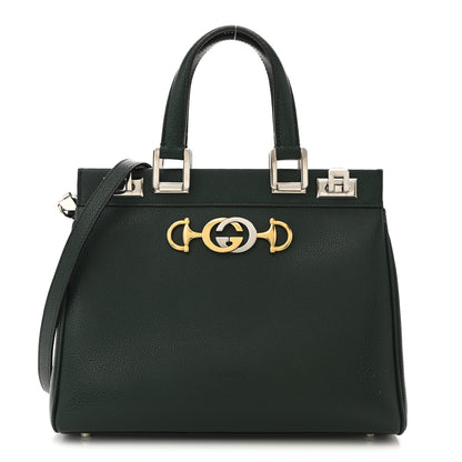 Gucci Grainy Calfskin Small Zumi Top Handle Bag Vintage Green 1 of 12