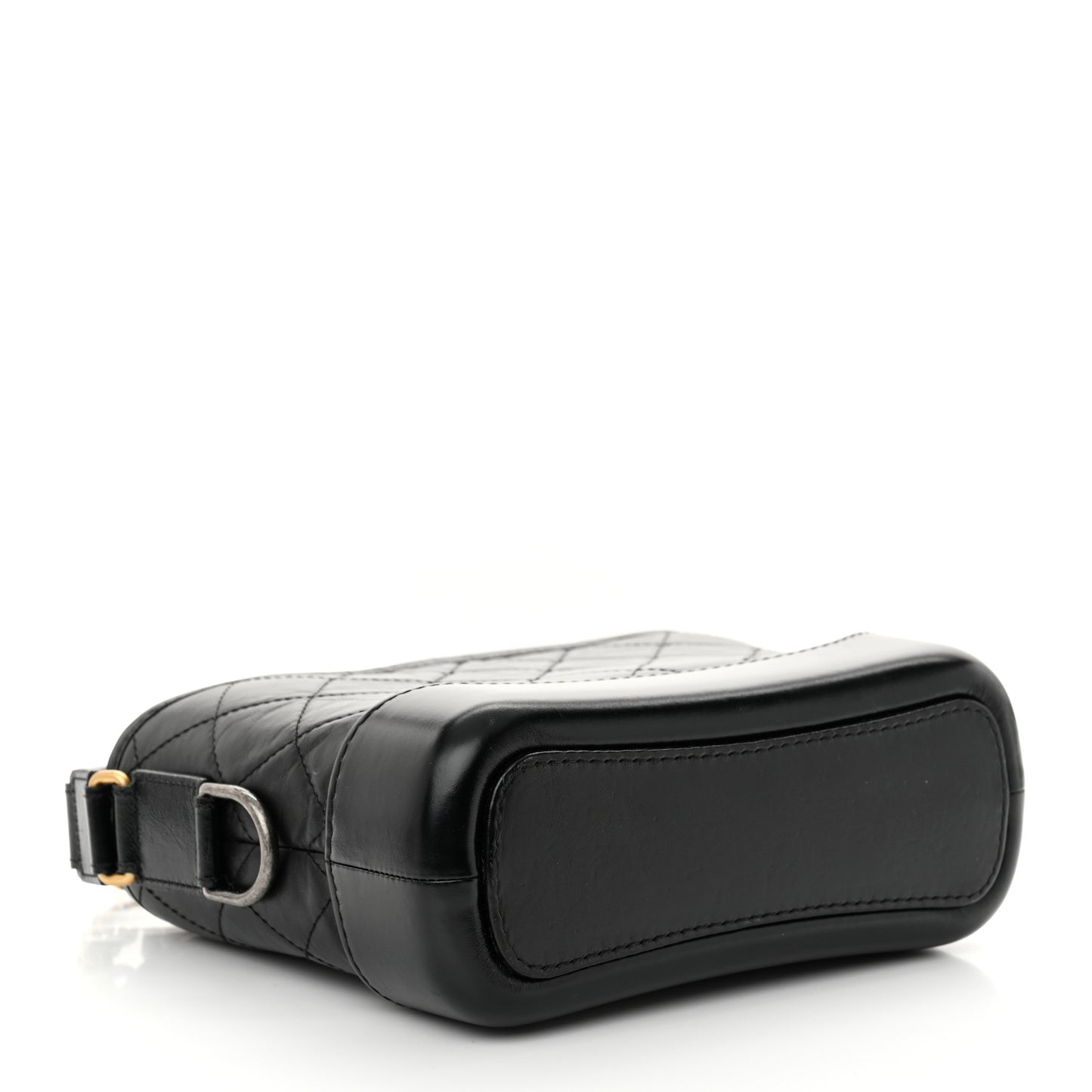 Aged Calfskin Quilted Small Gabrielle Hobo Black
