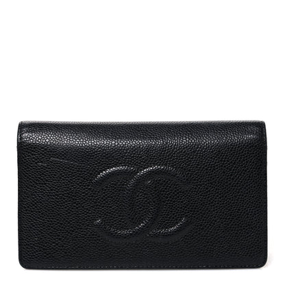 Chanel Caviar Timeless CC Yen Wallet Black 1 of 8