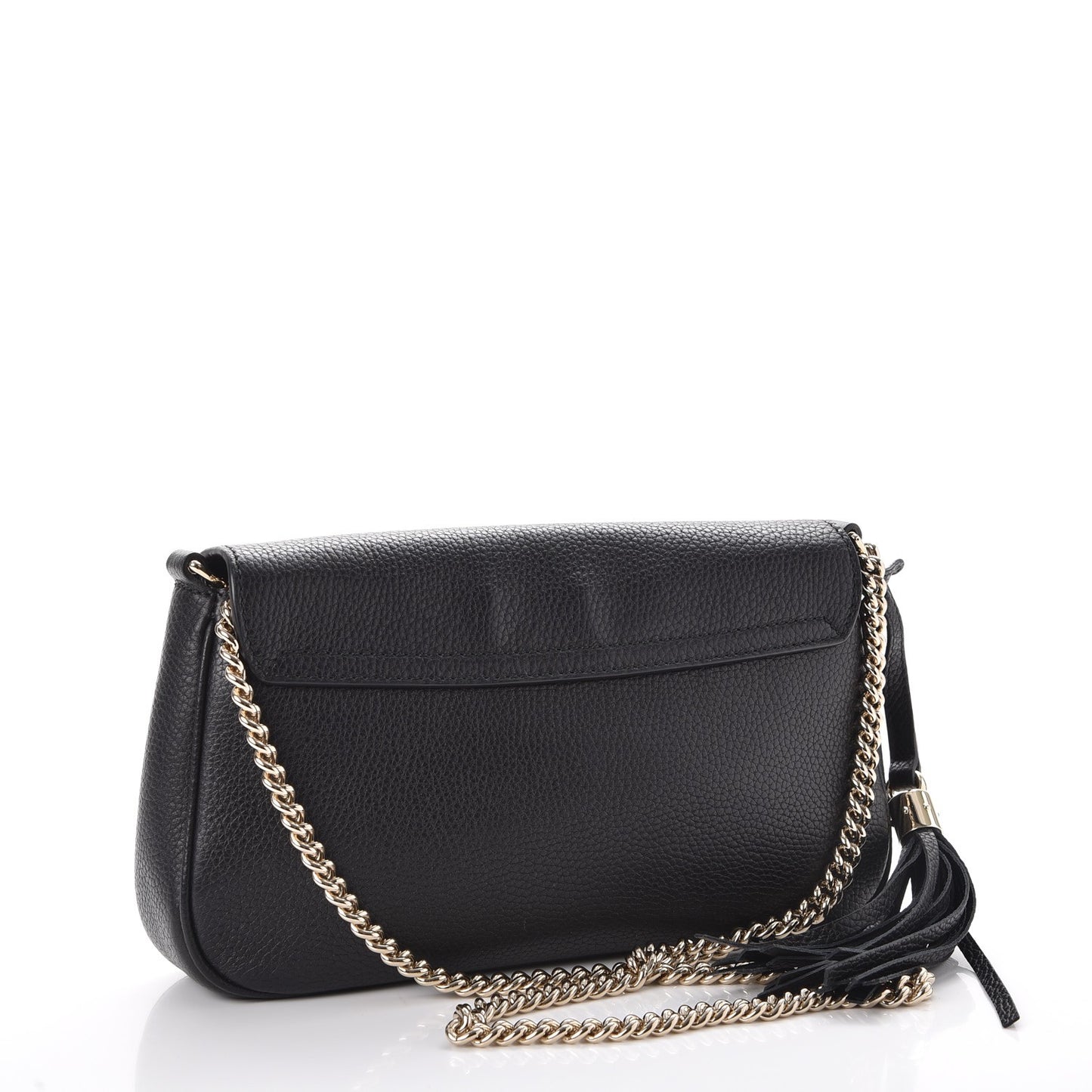 Pebbled Calfskin Medium Soho Flap Crossbody Black