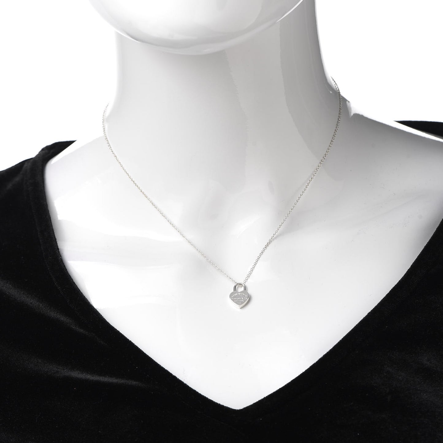 Sterling Silver Return to Tiffany Heart Lock Pendant Necklace
