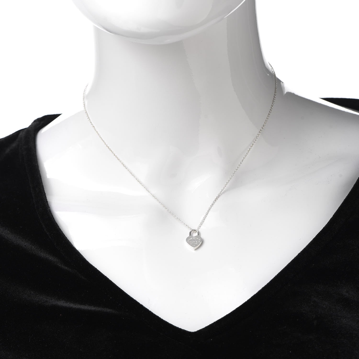 Tiffany Sterling Silver Return to Tiffany Heart Lock Pendant Necklace 2 of 6