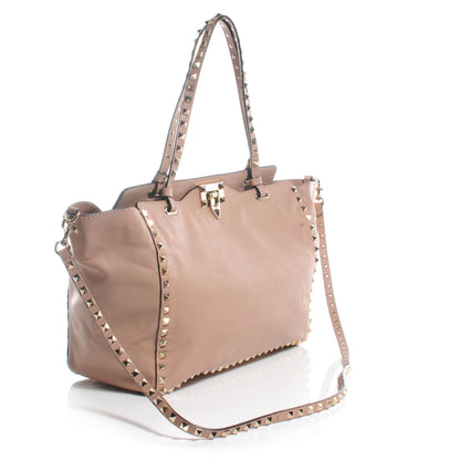 Valentino Garavani Vitello Medium Rockstud Tote Soft Noisette 3 of 7