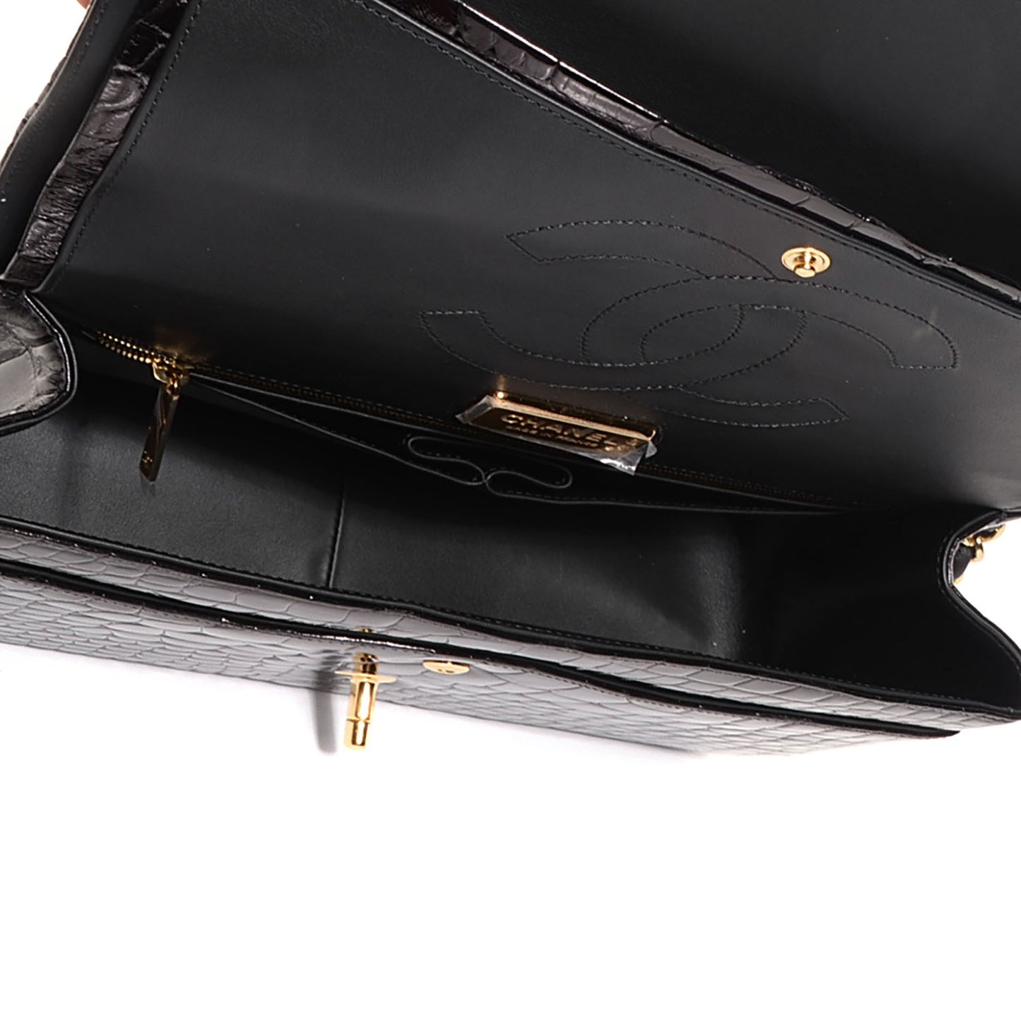 Alligator Jumbo Double Flap Black