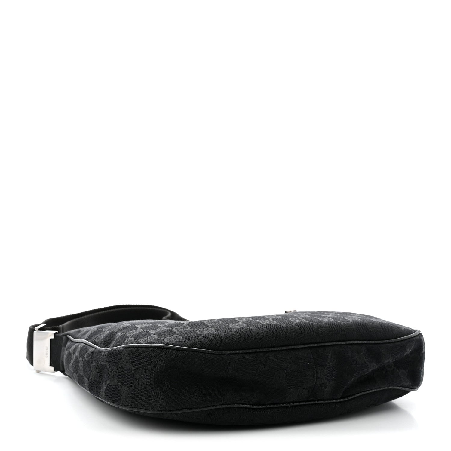 Gucci Monogram Medium Half Moon Hobo Black 4 of 10