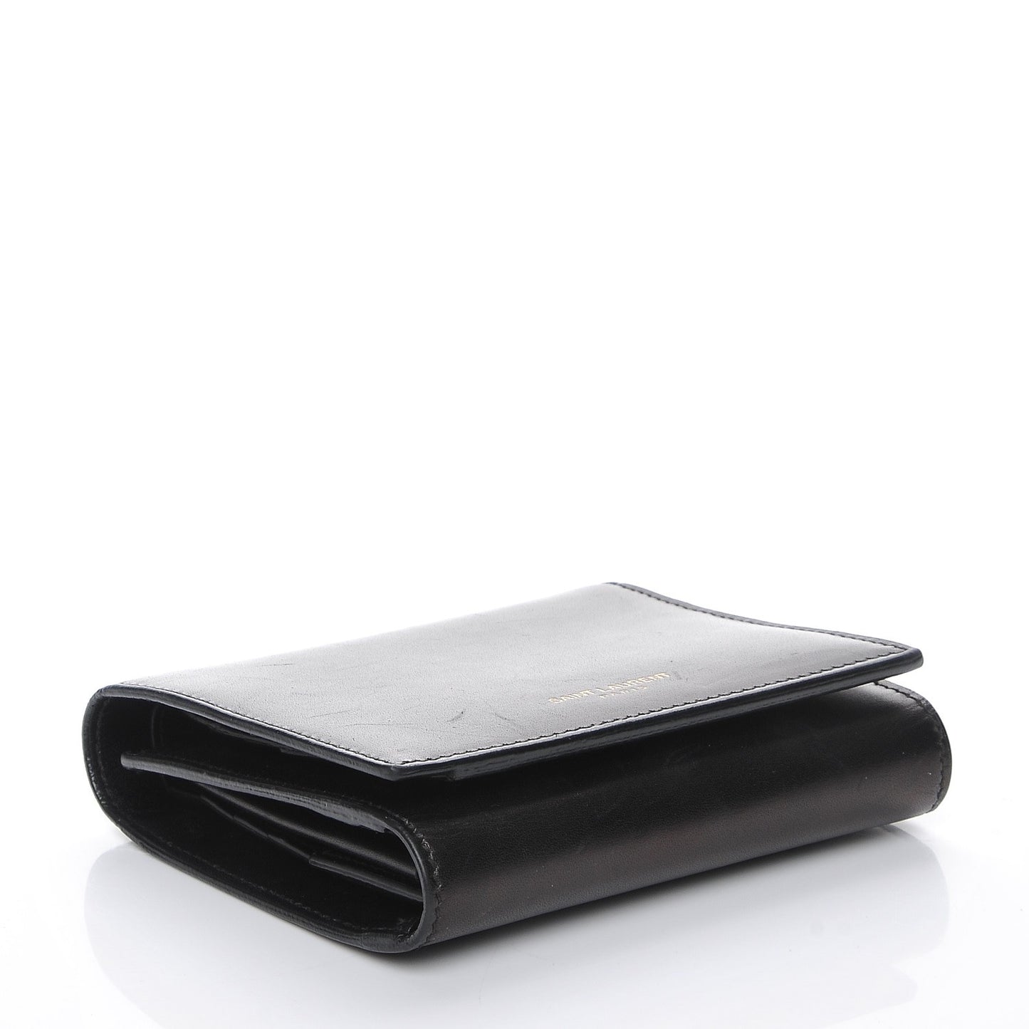 Smooth Calfskin Compact Wallet Black