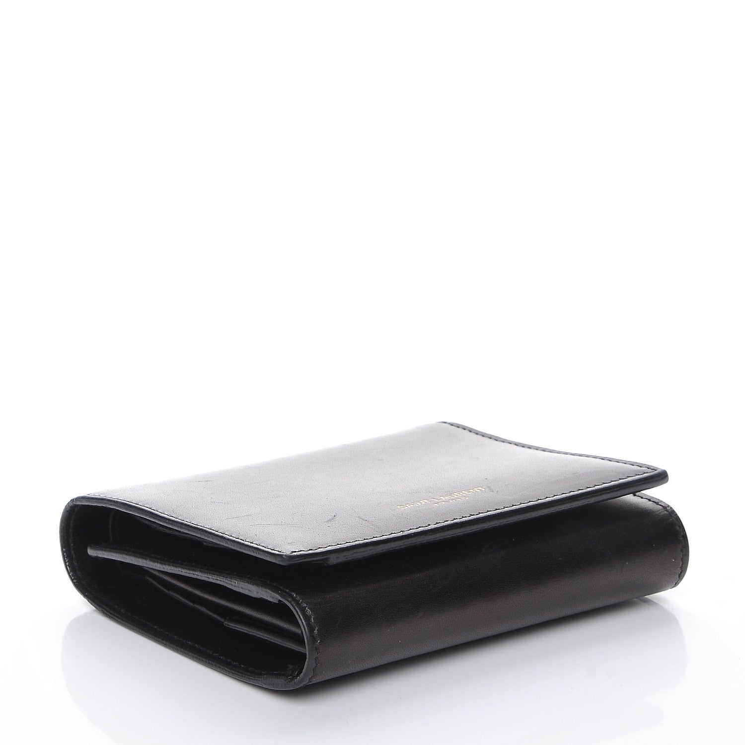 Saint Laurent Smooth Calfskin Compact Wallet Black 4 of 7