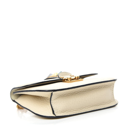 Valentino Garavani Pebbled Calfskin Rockstud Rolling Small Glam Lock Flap Ivory 4 of 13