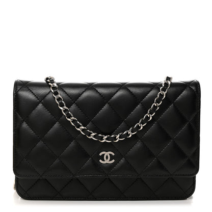 Chanel Lambskin Quilted Wallet On Chain WOC Black 1 of 13