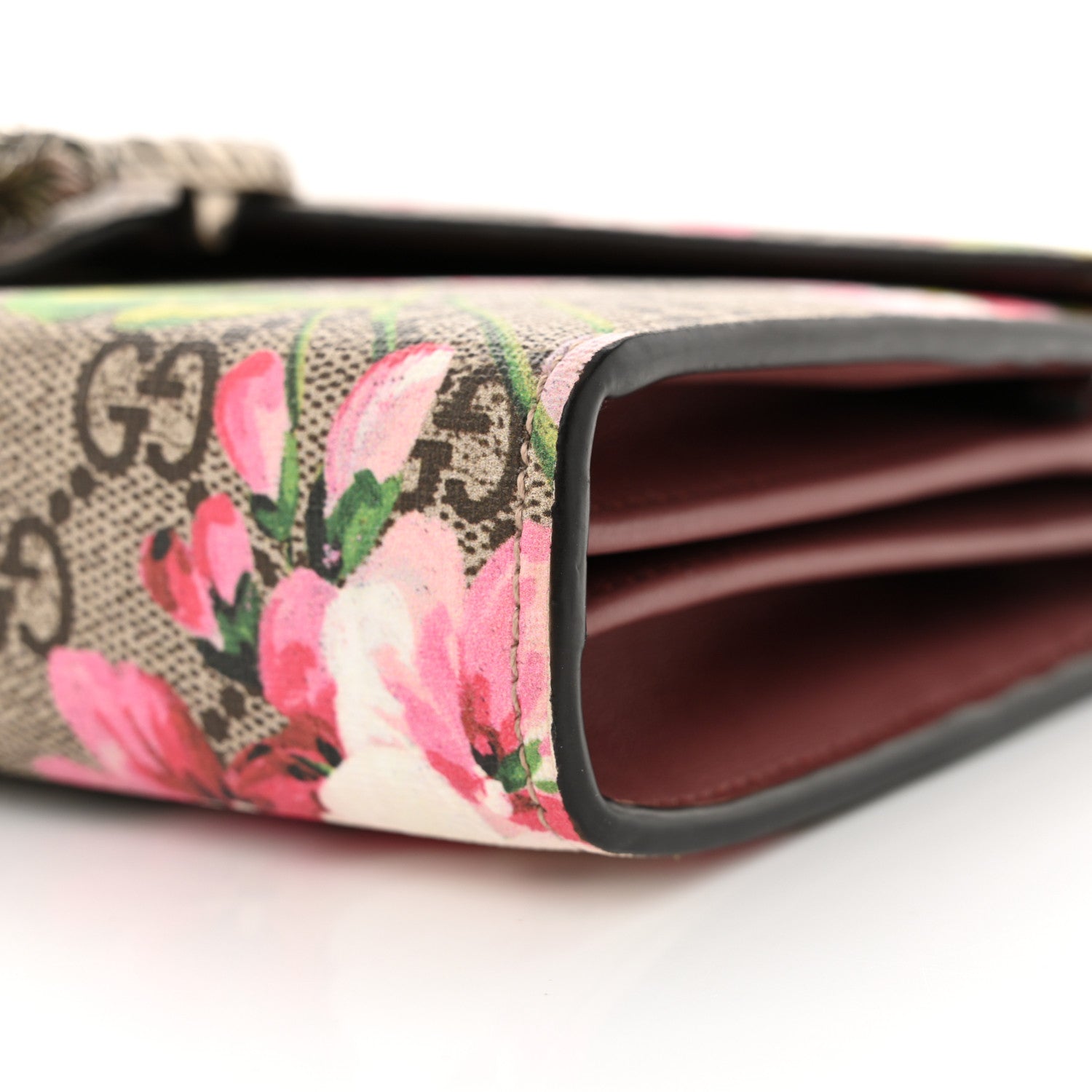 Gucci GG Supreme Monogram Blooms Mini Dionysus Chain Wallet Beige Multicolor Dry Rose 10 of 11