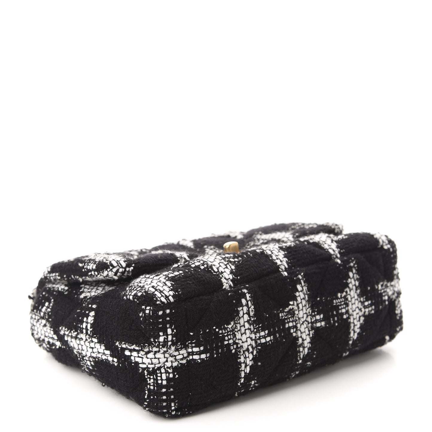 Tweed Quilted Medium 19 Flap Black White