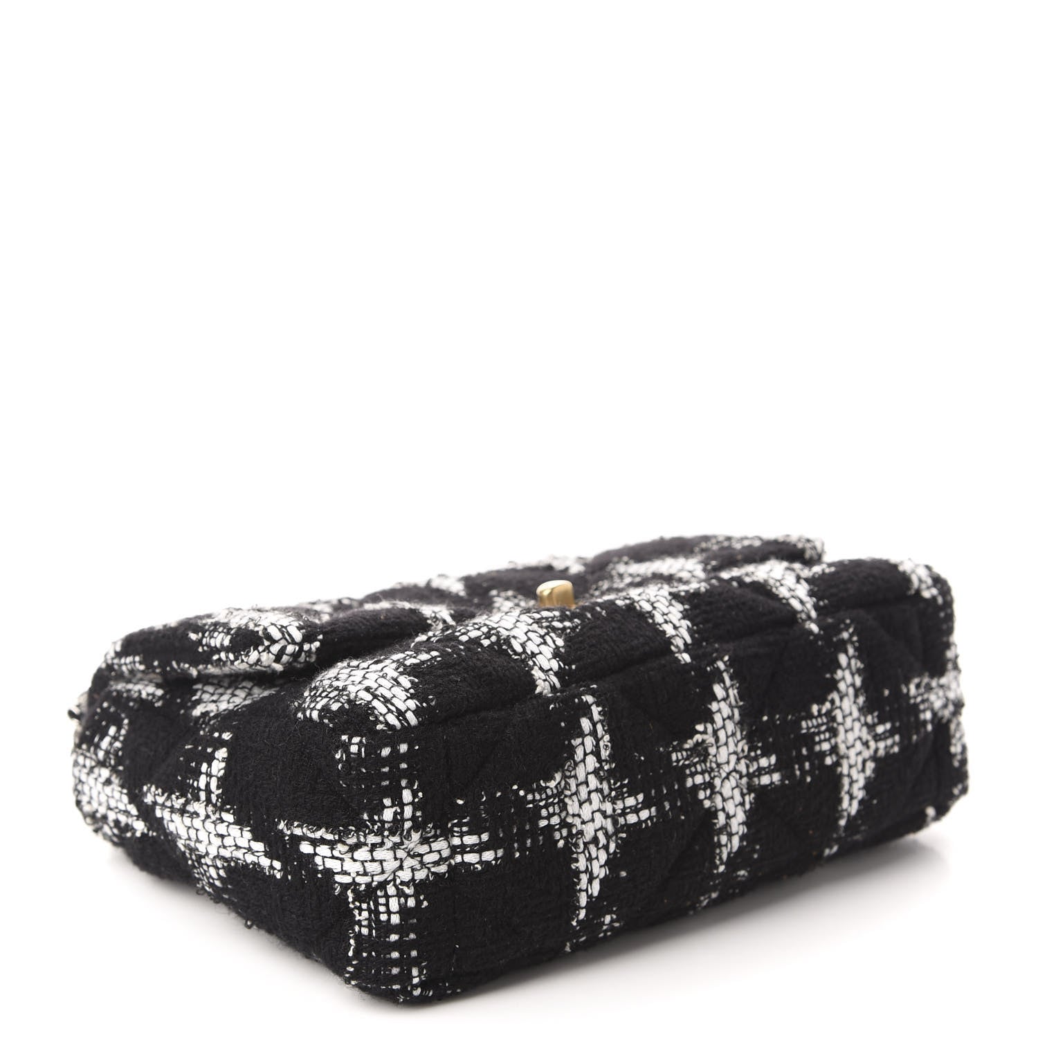 Chanel Tweed Quilted Medium 19 Flap Black White 4 of 10