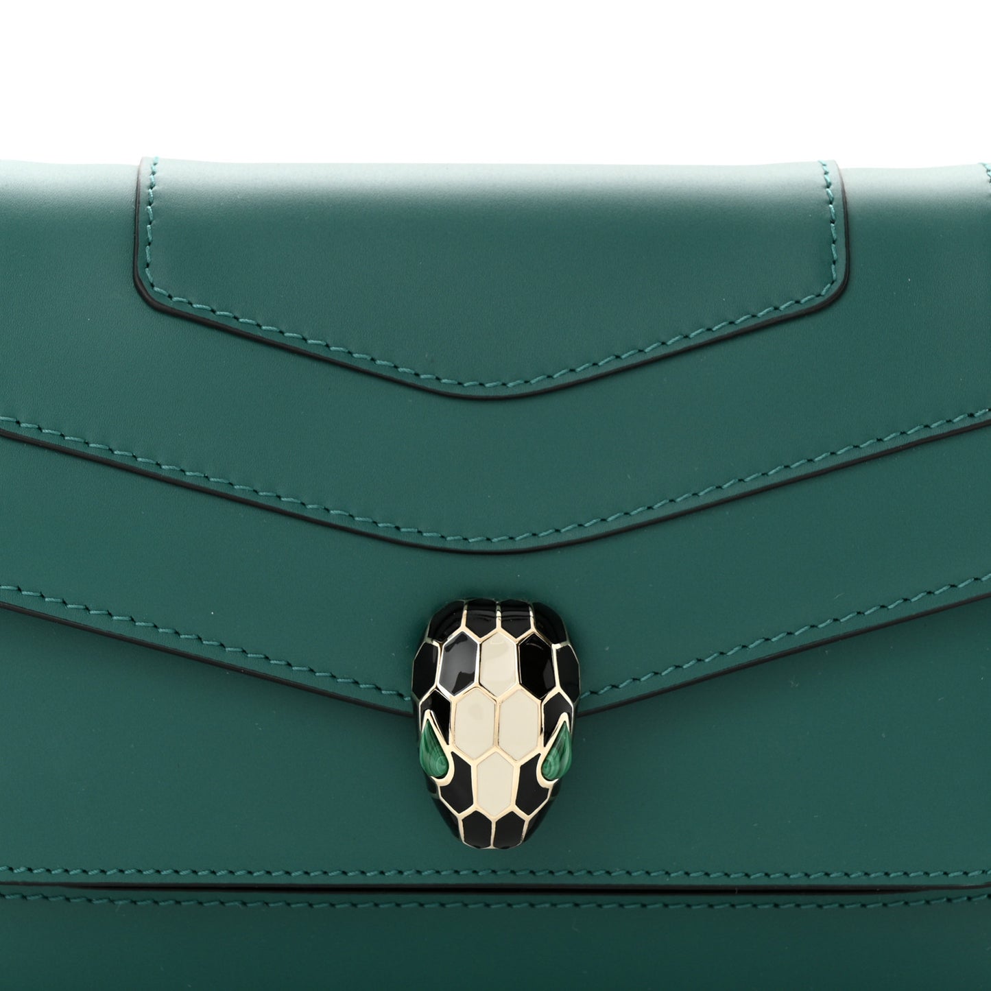 Calfskin Serpenti Forever East West Shoulder Bag Emerald Green