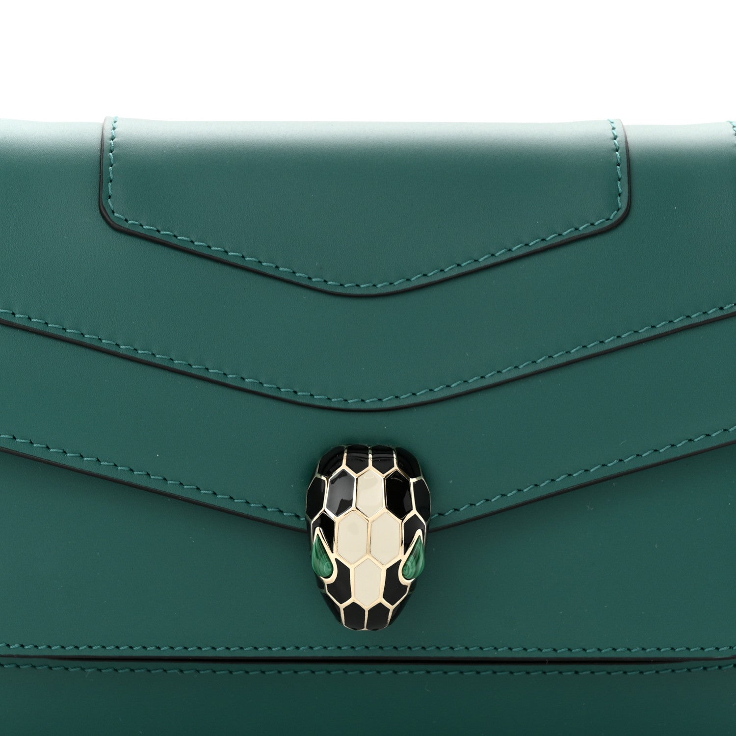 Bulgari Calfskin Serpenti Forever East West Shoulder Bag Emerald Green 8 of 10