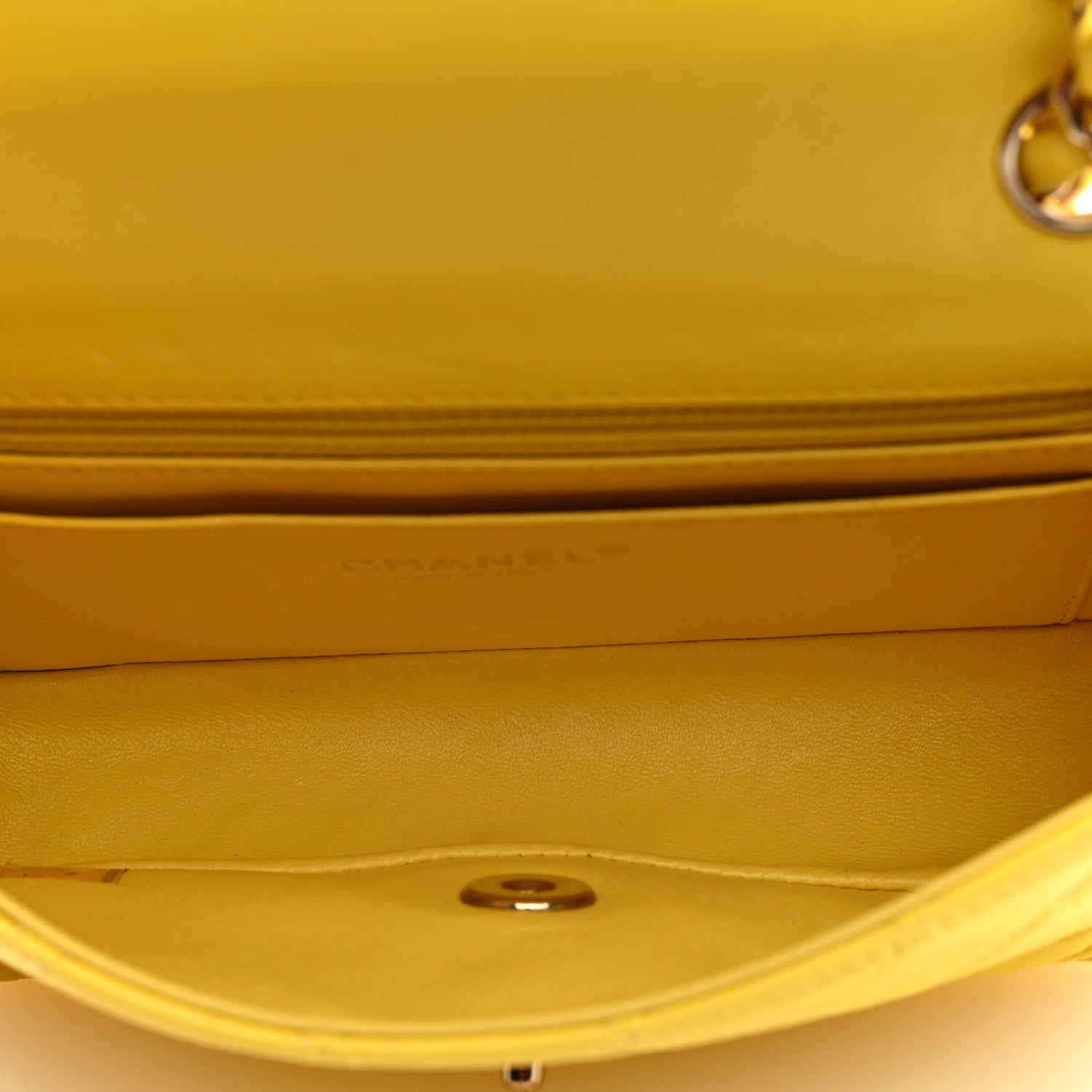 Chanel Lambskin Quilted Mini Rectangular Flap Yellow 5 of 10