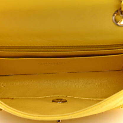 Chanel Lambskin Quilted Mini Rectangular Flap Yellow 5 of 10