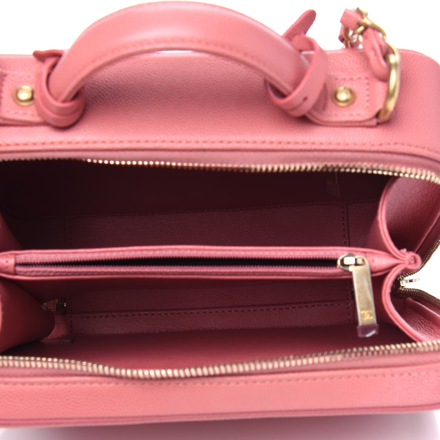 Chanel Caviar Quilted Medium CC Filigree Vanity Case Pink 4 of 5
