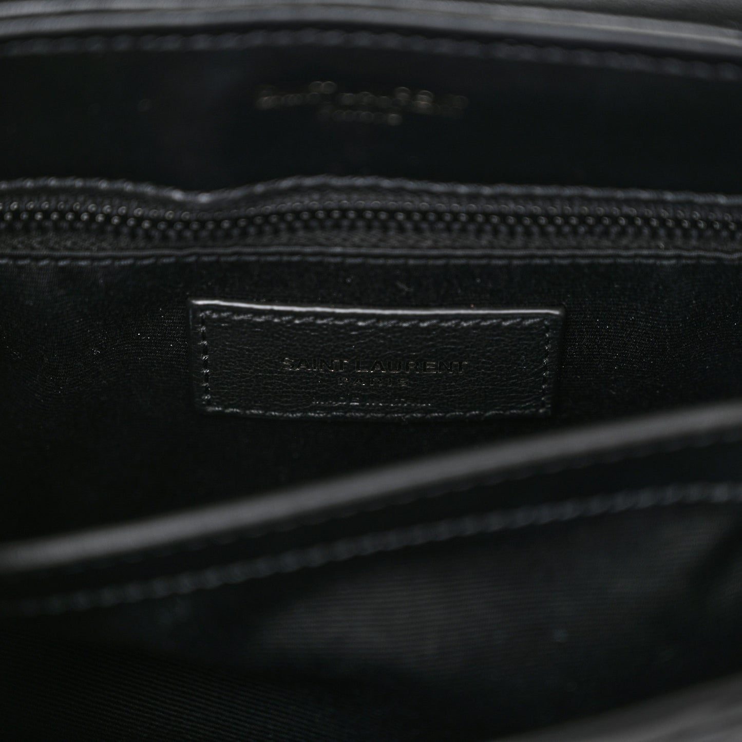 Calfskin Y Quilted Monogram Monochrome Toy Loulou Crossbody Bag Black