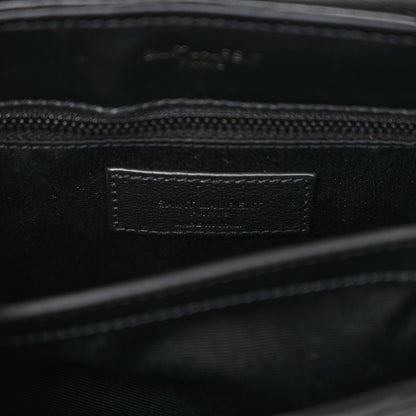Saint Laurent Calfskin Y Quilted Monogram Monochrome Toy Loulou Crossbody Bag Black 6 of 9