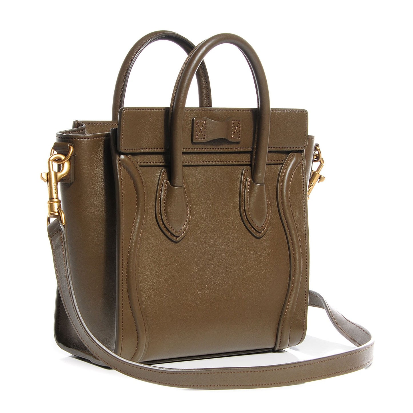 Smooth Calfskin Nano Luggage Khaki