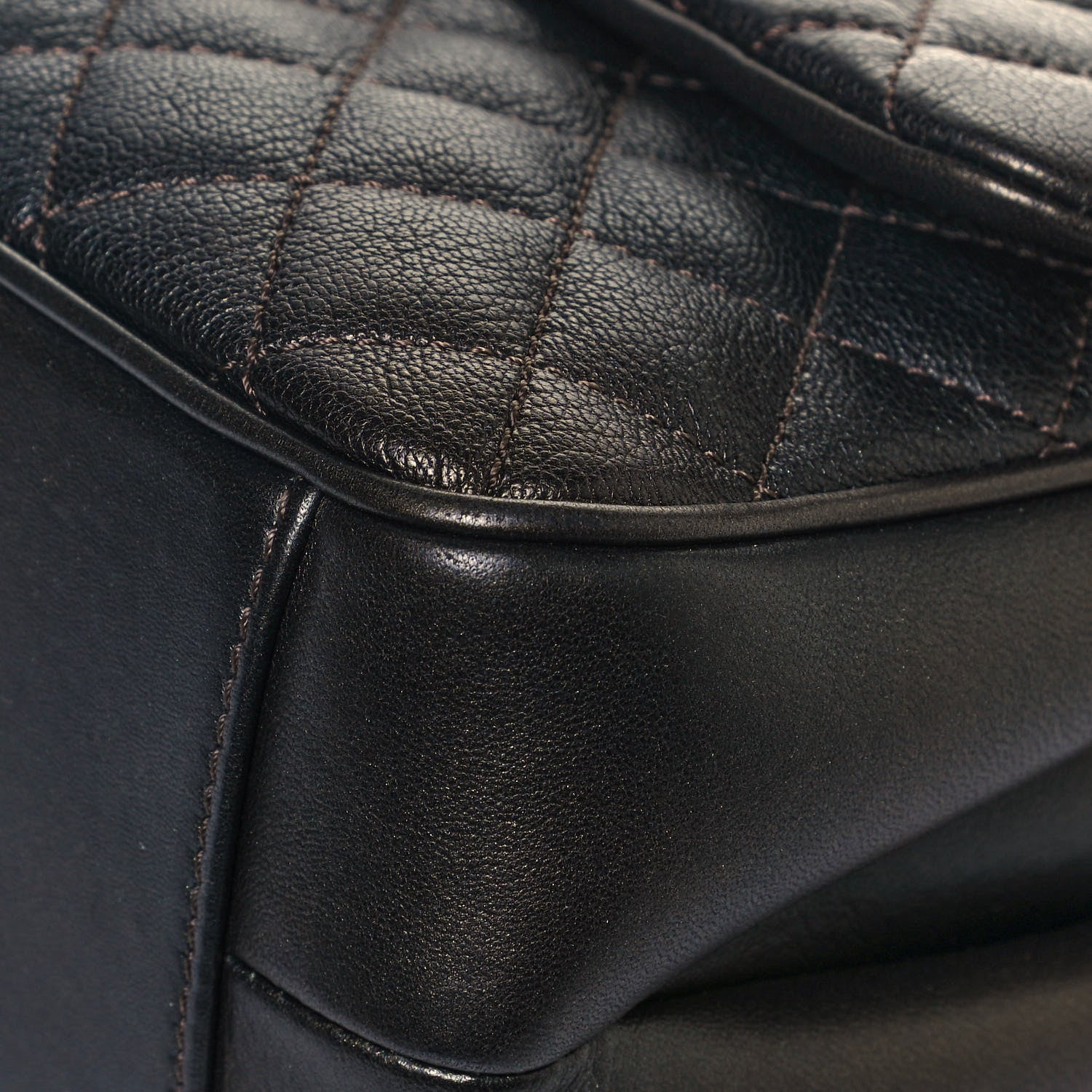 Chanel Metallic Goatskin Quilted Medium Rock In Rome Flap Charcoal 11 of 14