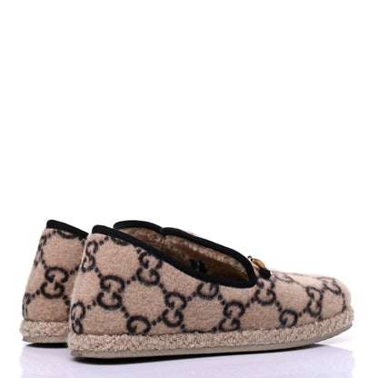 Gucci Covered Wool GG Monogram Womens Fria Horsebit Loafers 38.5 Beige Ebony Black Butterscotch 4 of 11