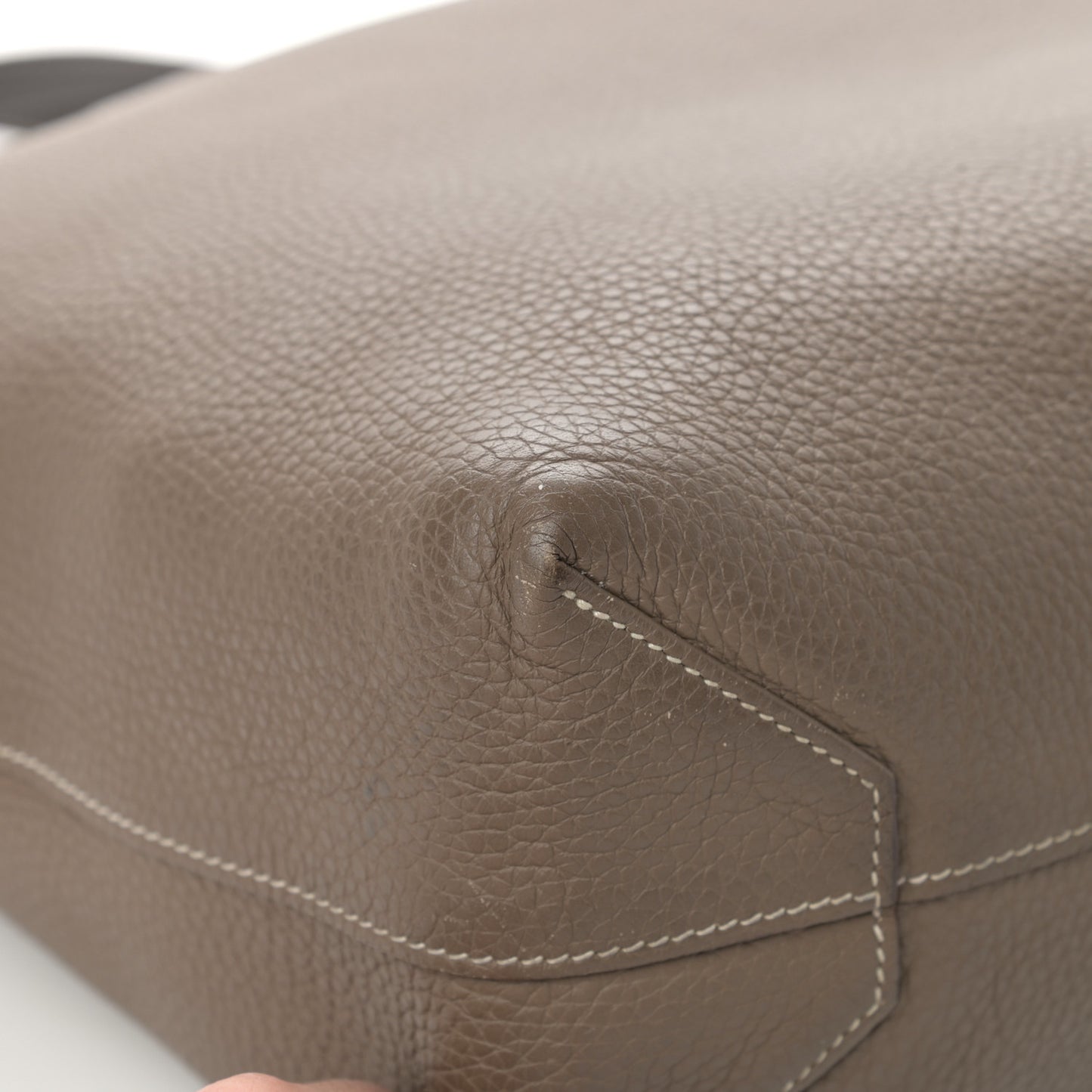 Taurillon Clemence Double Sens 36 Reversible Tote Etoupe Etain