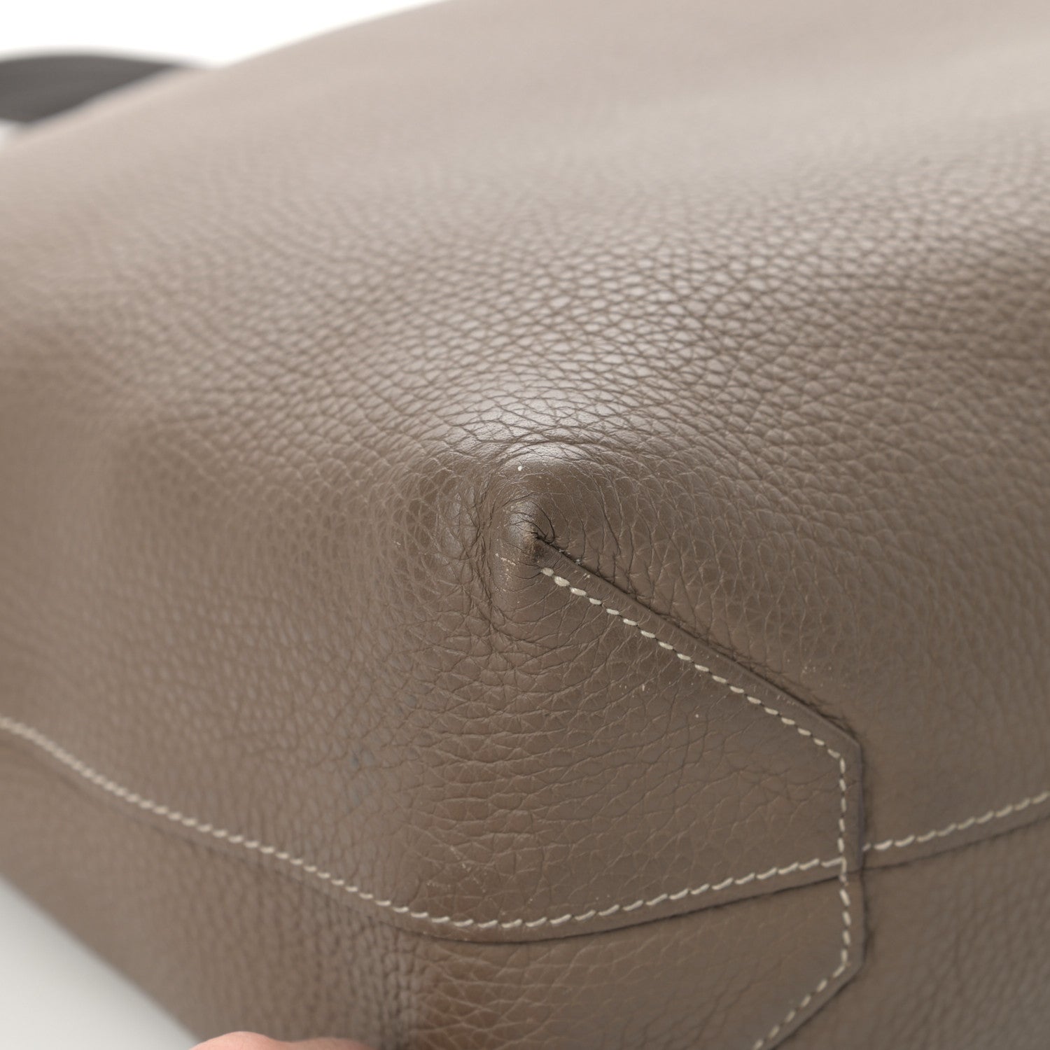 Hermes Taurillon Clemence Double Sens 36 Reversible Tote Etoupe Etain 16 of 23