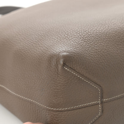 Hermes Taurillon Clemence Double Sens 36 Reversible Tote Etoupe Etain 16 of 23