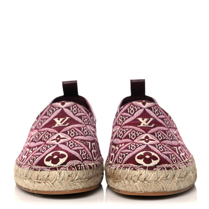 Louis Vuitton Jacquard Since 1854 Starboard Espadrille Flats 38 Bordeaux 2 of 9