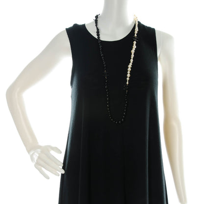 Chanel Pearl Beaded CC Long Necklace Black White 2 of 4