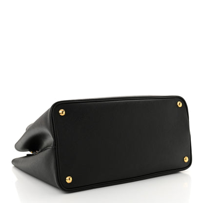 Prada Saffiano Cuir Medium Double Bag Black Fuoco 4 of 14