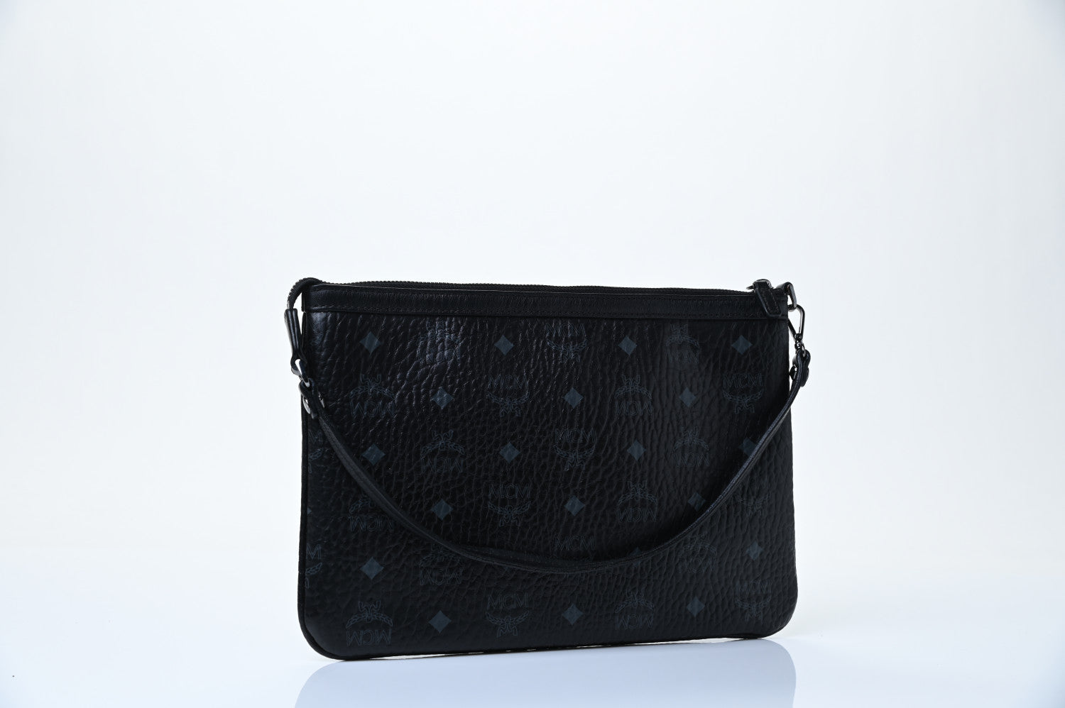 MCM Visetos Liz Shopper Tote Pouch Black 3 of 8