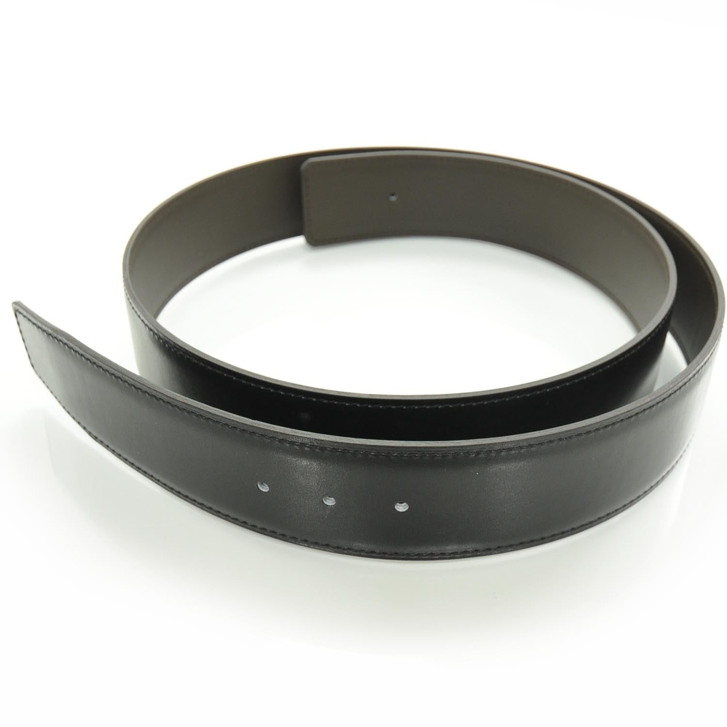 Hermes Leather Reversible Belt Strap 100 Black and Brown 1 of 5