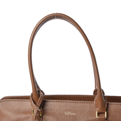 Alexander McQueen Pebbled Calfskin Large Skull Padlock Zip Around Tote Camel 9 of 20