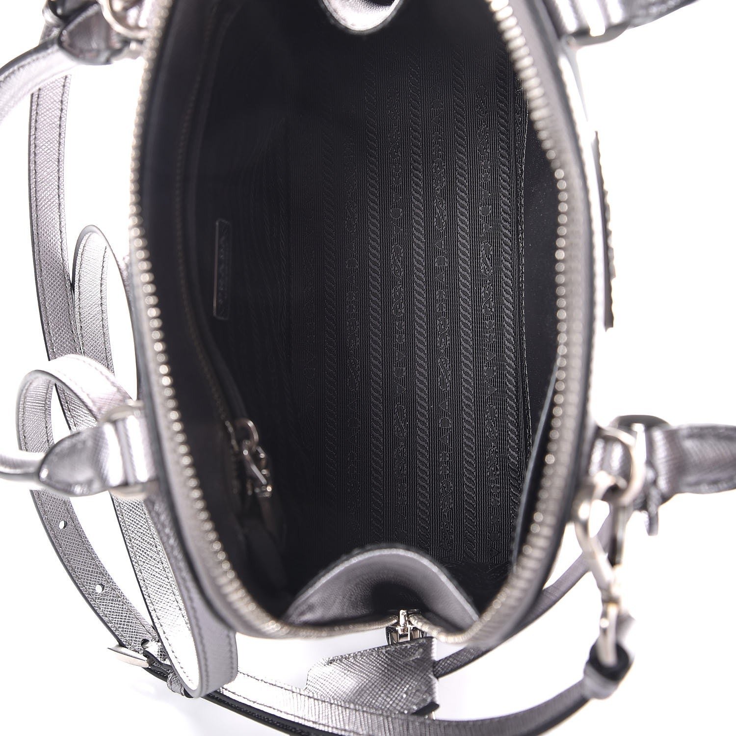 Prada Saffiano Lux Small Promenade Tote Cromo 6 of 8