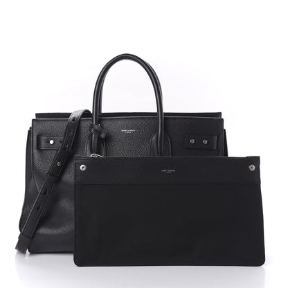 Saint Laurent Grained Calfskin Medium Souple Sac De Jour Black 11 of 13