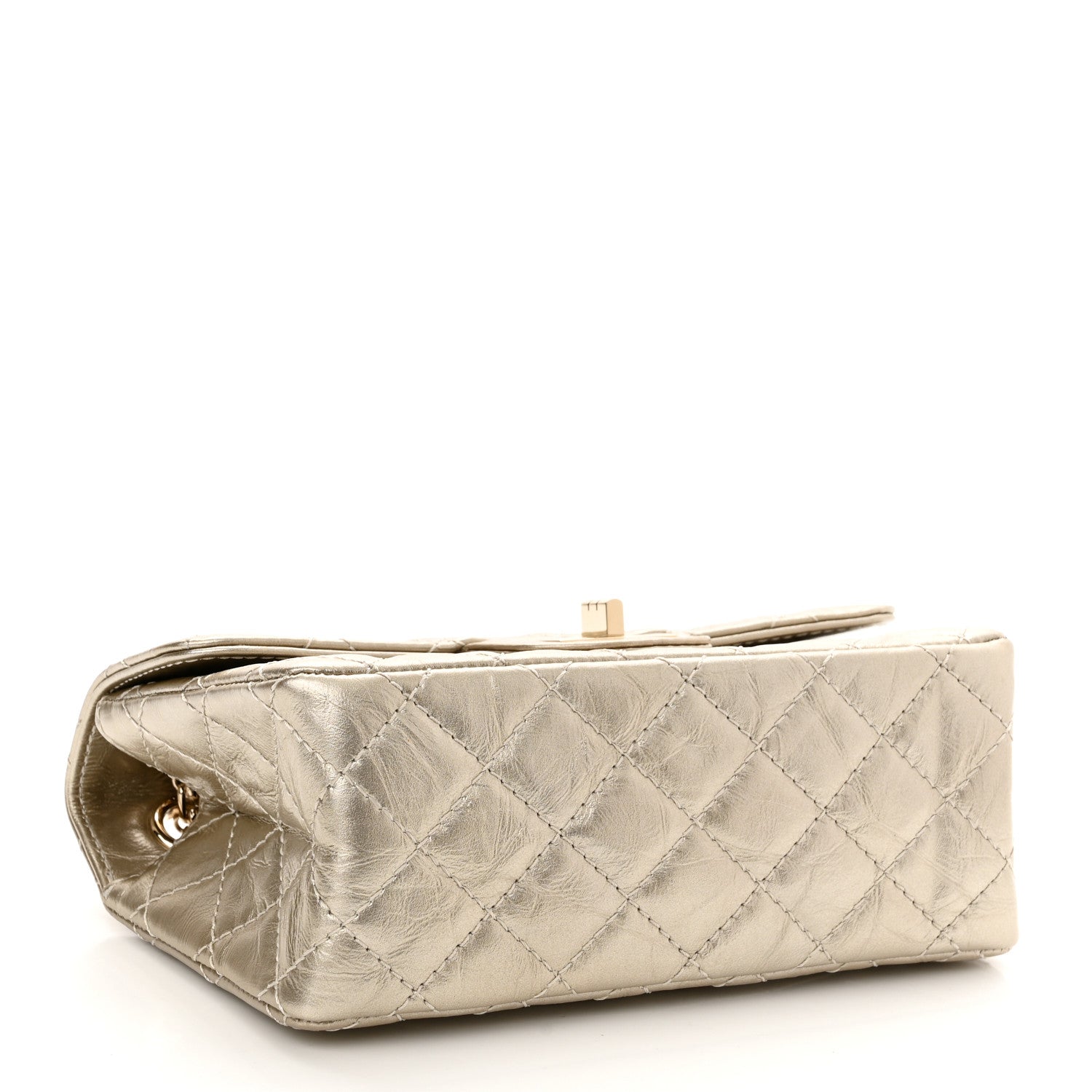Chanel Metallic Aged Calfskin Quilted 2.55 Reissue Mini Flap Light Gold 4 of 11