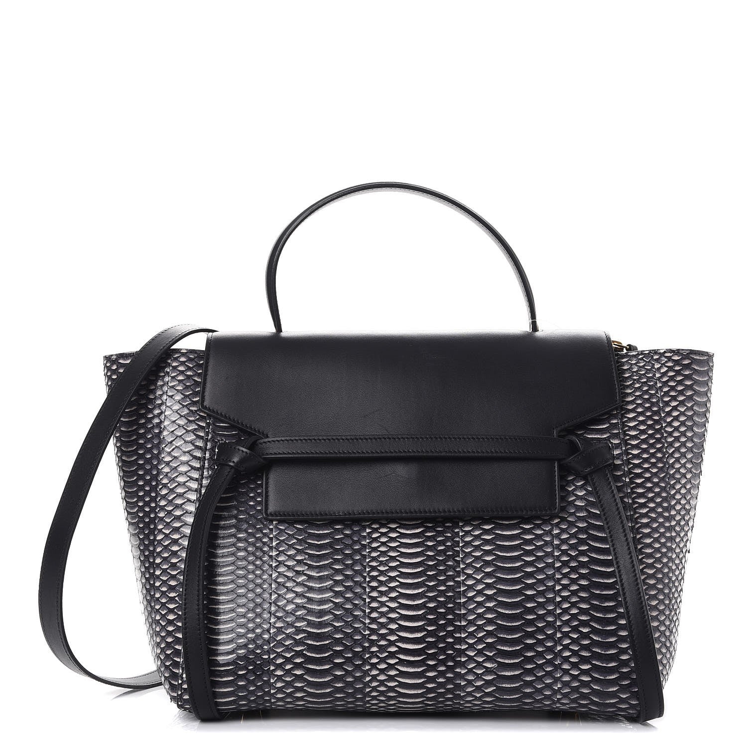 Celine Watersnake Mini Belt Bag White Black 1 of 8