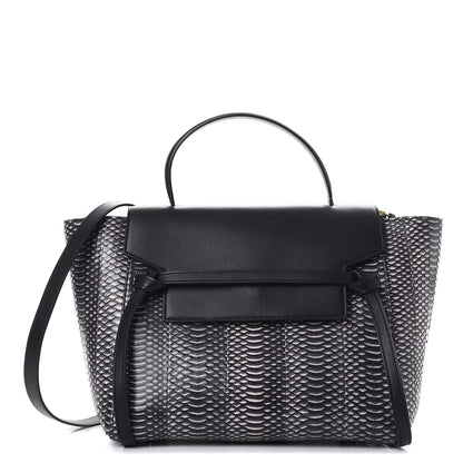 Celine Watersnake Mini Belt Bag White Black 1 of 8