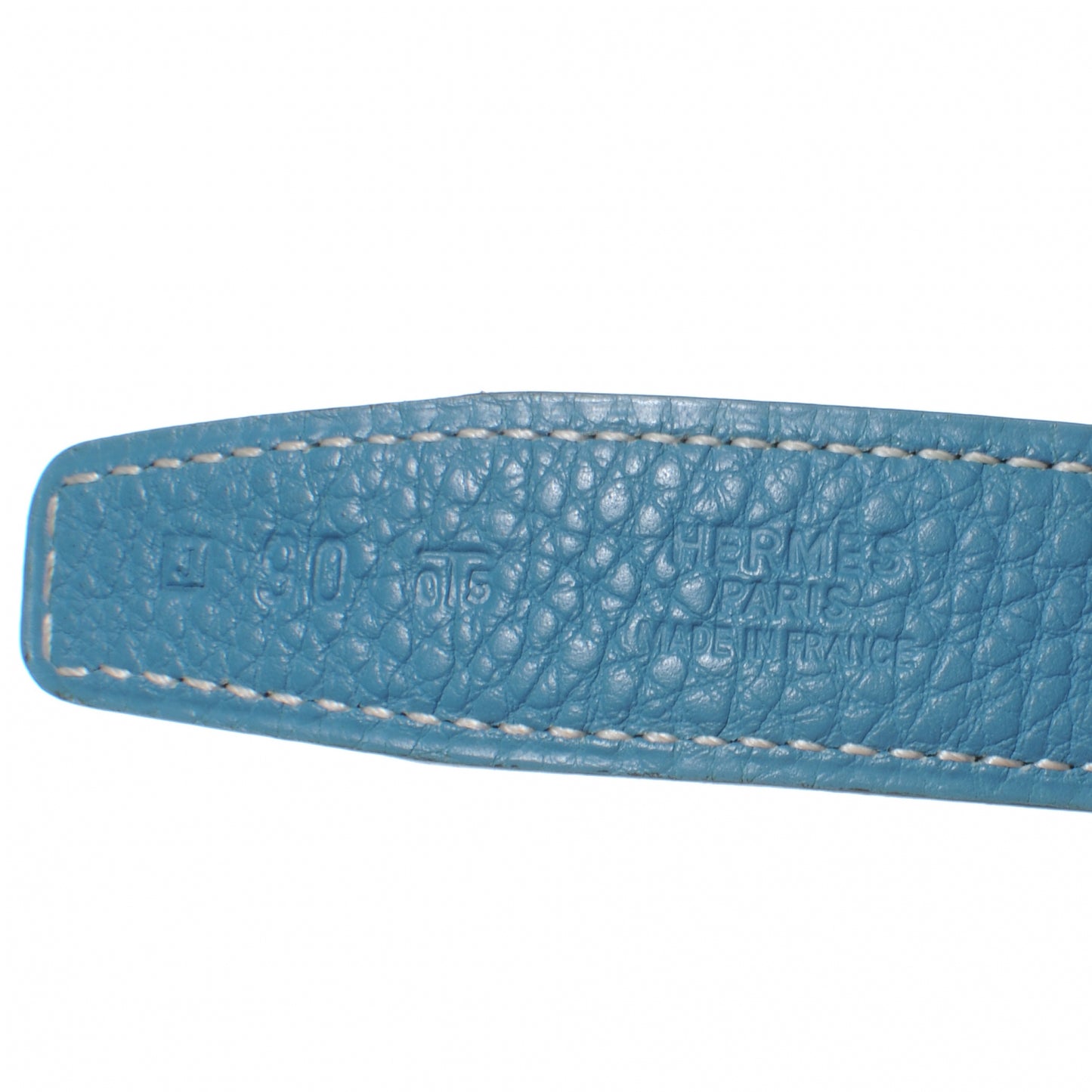 Box Togo Reversible Constance 24mm H Belt Blue Jean and Chocolate 90