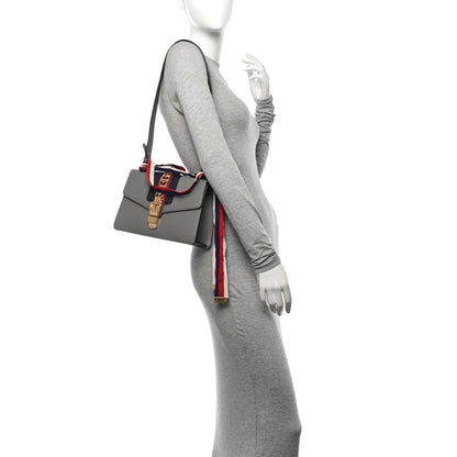 Gucci Calfskin Small Sylvie Shoulder Bag Deep Grey 2 of 18