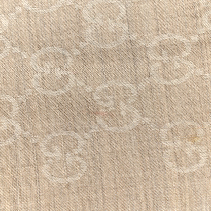 Gucci Wool Silk GG Monogram GGNat Scarf Sand 5 of 5